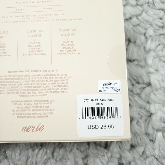 Aerie No Show Cheeky Underwear Panties Size Small 3 Pack Green - Picture 4 of 6